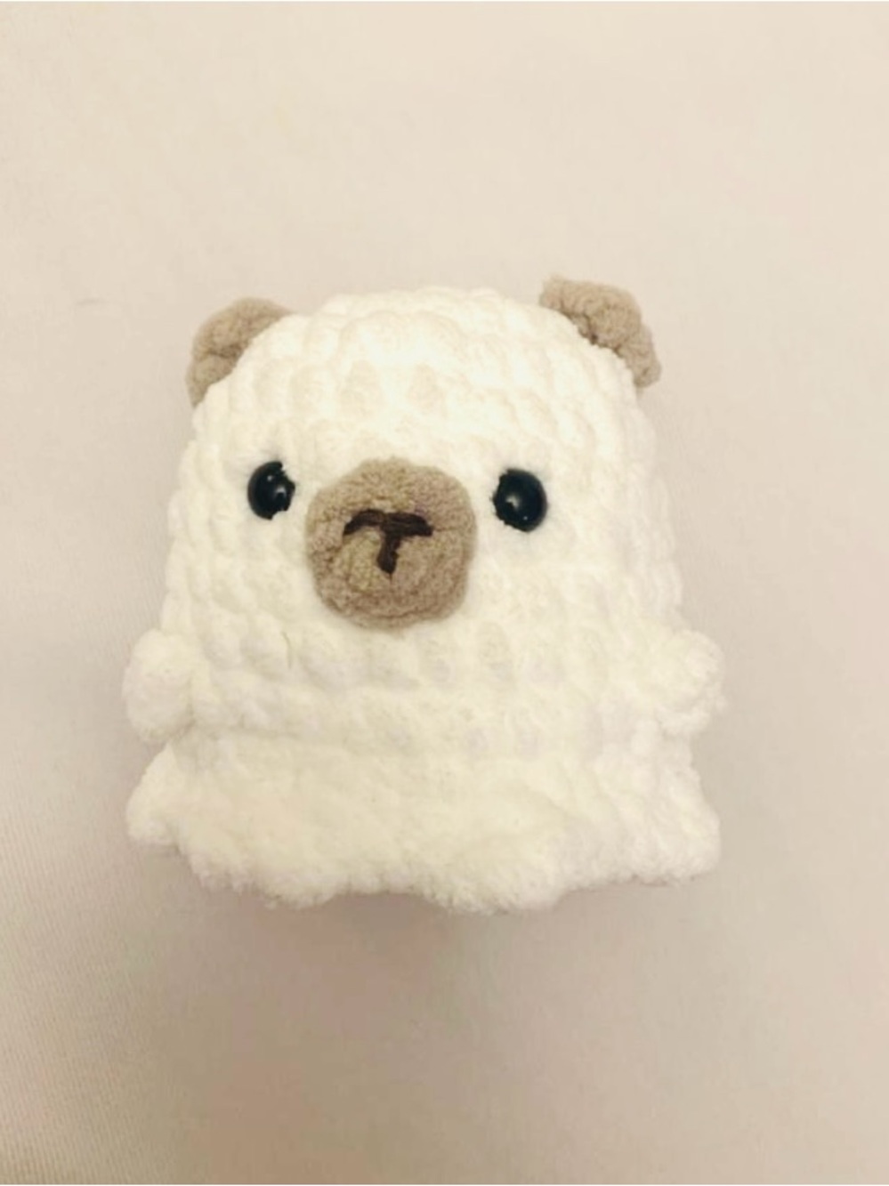 Hand Crafted Crocheted White Ghost Teddy Bear Holiday Décor Stuffed Animal cute
